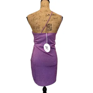 NWT‎ Princess Polly Nancy Sparkle Mini Dress Purple Glitter Bodycon US Size 10 thumbnail 5