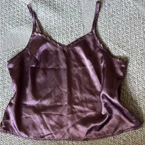 Elegant Satin Pajama Set in Rich Mauve thumbnail 2