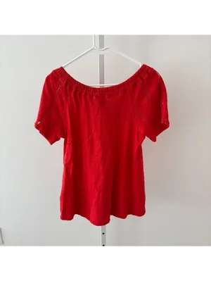 Anthropologie Saturday Sunday EUC Women's Felicia Red Off the Shoulder Top XS thumbnail 5