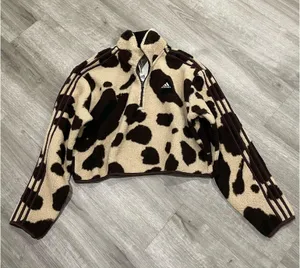 Adidas Cropped Quarter-Zip Fleece Pullover  thumbnail 1