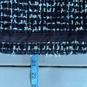 Ann Taylor Boucle Tweed Pencil Skirt Navy‎ Blue White Ribbon Trim Size 6 thumbnail 6