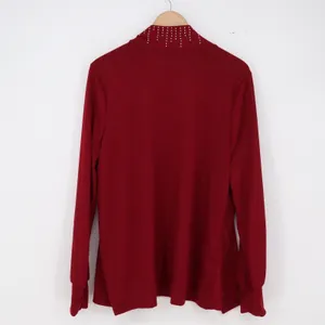 Notations Cardigan Womens 1X Wine Red Studded Open Front NEW thumbnail 7