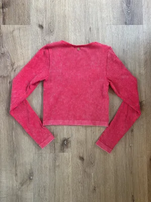 Fabletics Red Ribbed Matching Yoga Set thumbnail 6