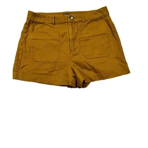 Madewell Monroe High Rise Shorts Linen Blend Womens Pockets Mustard Brown Size 4 thumbnail 8