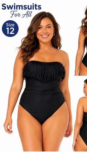 Swimsuits For All One Piece Black Bathing Suit thumbnail 1