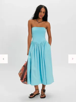 Free People Onda Drop-Waist Tube Midi Dress Slim Pull On New XS thumbnail 2