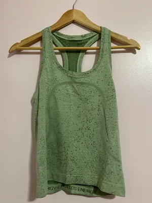 Lululemon Swiftly Tech Racerback Tank Top 2.0 *Race Length Distorted Noise Creamy Mint / Cedar Green 4 thumbnail 6