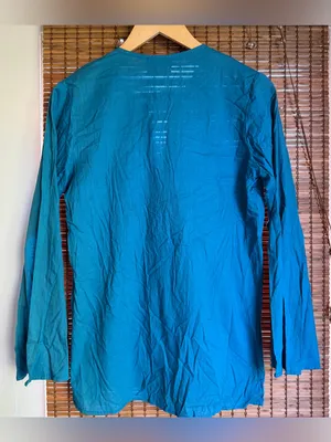 NWOT Vintage Angie Teal Embroidered Boho Tunic Top Medium thumbnail 7
