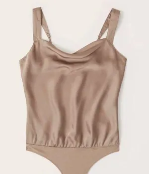 Abercrombie Wide Strap Cowlneck Cami Thong Bodysuit thumbnail 1