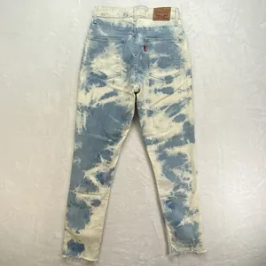 Levi's Jeans Womens 27 721 High Rise Skinny Ankle Acid Wash‎ Raw Hem thumbnail 10
