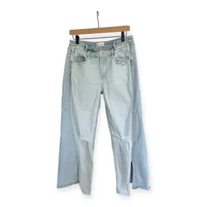 Driftwood Cece Wide Leg Split Hem Jeans Light Wash Two Tone sz 30 Boho Hippie thumbnail 7