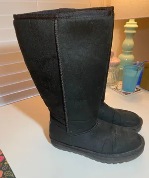 Skechers Australia Womens Winter Boots Black Round Toe Pull On Faux Fur Lined thumbnail 4