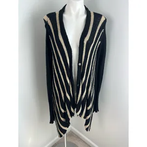 Free People Circle Back Striped Chevron Cardigan Small thumbnail 2