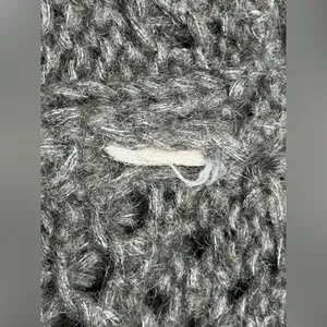 Free People Women’s Chunky Open Cable Knit Mohair Wool Blend Sweater Gray Sz M thumbnail 4