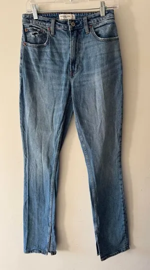 Abercrombie & Fitch The High Rise Skinny‎ Jean- Size 2 Long Split Hem thumbnail 1