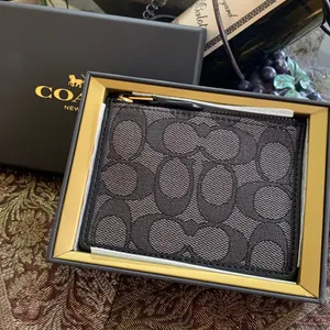 Authentic COACH 1941 leather/signature jacquard zip top card case/Keychain/ID thumbnail 4