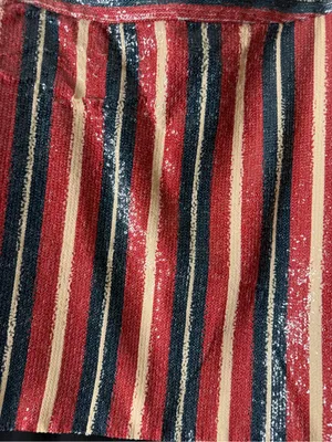 Zara Striped Sequin A-Line Mini Skirt in Red, Navy & Cream size xs thumbnail 5