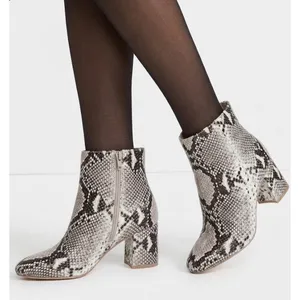 Chinese Laundry Snakeskin Print Block Heel‎ Ankle Boots Grey Black Size 6 thumbnail 1