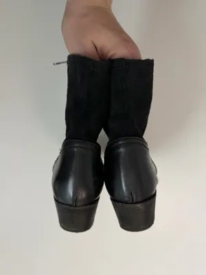 H by Hudson Riley Boots Leather Zippers Western Festival Cowgirl Boho Black thumbnail 7
