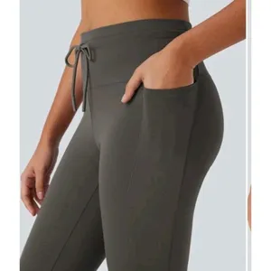 NWT Halara High Waisted Drawstring Pocket Skinny Cropped Yoga Pants Medium thumbnail 6