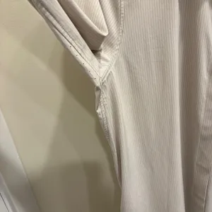Athleta Urbanite Textured‎ Dress City Stripe Cream White Midi Shirt Dress Small thumbnail 8