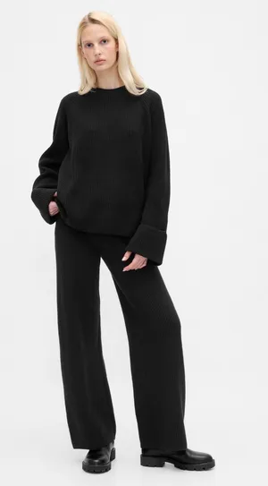 Gap Wide-Leg Pants Black thumbnail 1
