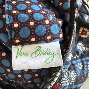 Vera Bradley Retired Night Owl Brown Black Quilted Cotton Hobo Shoulder Bag thumbnail 8