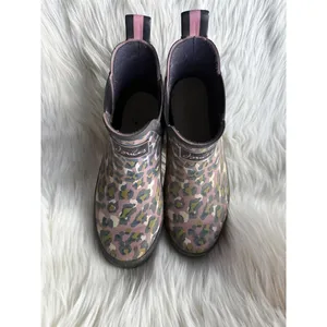 Joules Women's Leopard Print Ankle Rain Boots thumbnail 2