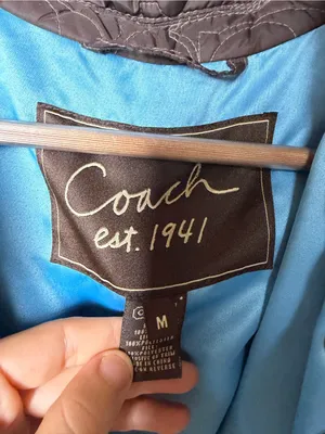 Coach Signature Quilted Jacket Brown Blue Lined Y2K Preppy Size Medium thumbnail 8
