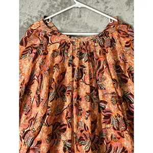 A.L.C. Palma Maxi Coverup Floral Cotton Silk Long Sleeve Resort Beach Dress M/L thumbnail 4