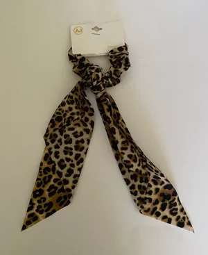 AJ Collection Hair Scrunchy Leopard print Brown thumbnail 1