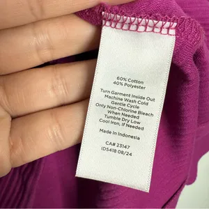 Talbots Ribbed Johnny Collar Sweatshirt Wild‎ Aster Medium Casual Minimalist thumbnail 5