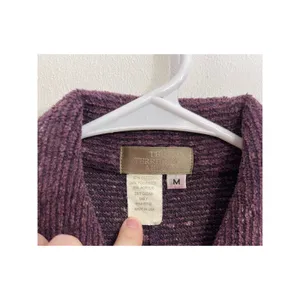 Territory Ahead‎ Lagenlook Textured Knit Jacket Plum Button Front Art Teacher M thumbnail 3