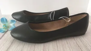 Black Ballet Flats, Size 10W thumbnail 1