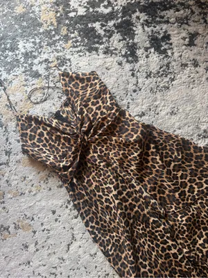 Zara Leopard Print Wide-Leg Jumpsuit - Brown/Black thumbnail 4
