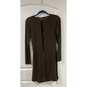 Michael Kors Faux Wrap Dress Brown Gold MK Buckle NWT M thumbnail 5