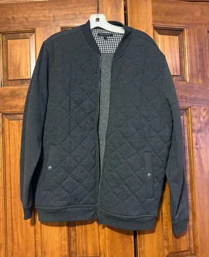 Banana Republic Quilted Dark Gray Bomber Jacket ❤️ thumbnail 1