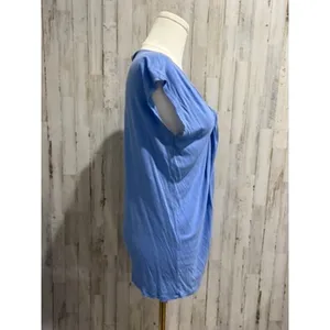 Michael Michael Kors Blouse Women's Medium‎ Blue Twist Front Knot Tunic Top thumbnail 3