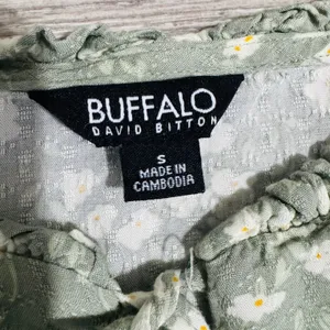 Buffalo David Bitton‎ Floral Print Tie Neck Flutter Sleeve Blouse Top Womens S thumbnail 6