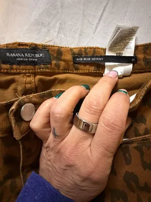Banana Republic Premium Denim Mid-Rise Skinny Leopard Print Jeans thumbnail 2