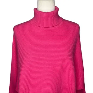 Old Navy Womens Pink Chunky Knit Turtleneck Sweater Large Relaxed Dolman Sleeve thumbnail 2