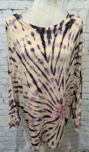 Torrid Super Soft Knit Multi Color Tie Dye Round Neck Pullover Top 1/1X Boho thumbnail 1