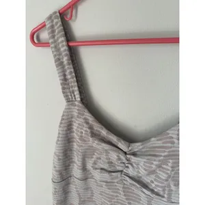 Free People Medium Womens Dress Floral Bodycon Textured Tank Gray Cotton Blend thumbnail 9