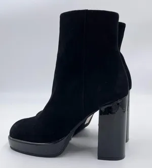 Jeffrey Campbell Mary Kate Ankle Platform Booties Black Suede Size 7 Free People thumbnail 4