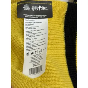 Harry Potter Wizarding World Hufflepuff Knit Scarf Black Yellow Unisex thumbnail 9