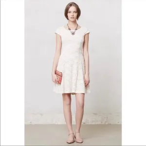 Maeve Anthropologie dayflower lace cap sleeve dress▪️size XS thumbnail 2