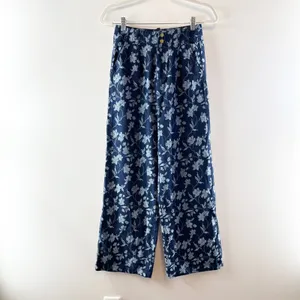 The Korner High Rise Floral Print Wide Leg Jeans Blue 2 thumbnail 2