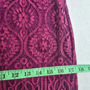 Lulus‎ Remarkable Plum Purple Floral Lace Short Sleeve Mock Neck Dress JML6912 S thumbnail 9