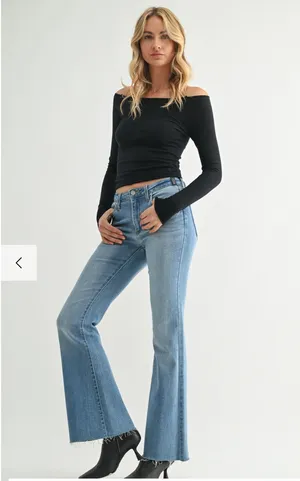 Just Black Denim Mid Rise Flare Jeans thumbnail 2