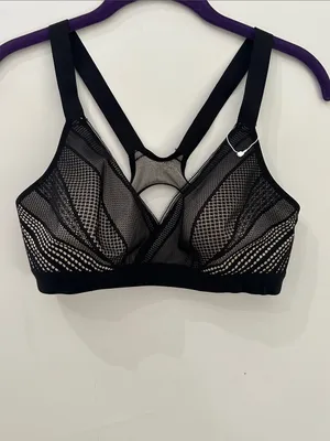 Lululemon Awake To Lace Bra 34D Black Barely Beige Wireless Sports Bra W2AQVS thumbnail 2